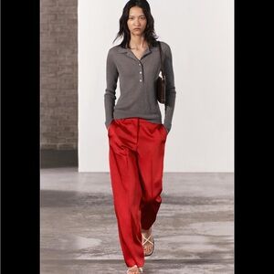 Zara Vibrant Red Women's Pantsuit